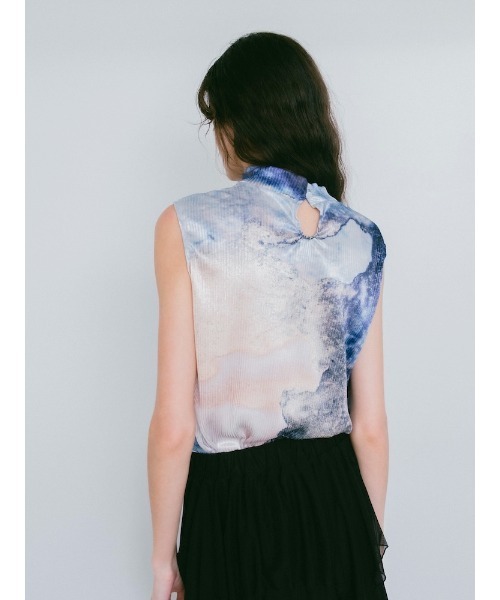 sahara(サハラ)の「Art Print Sleeveless Top(Tシャツ/カットソー・レディース・ブルー/ブラック/ライトブルー・FREE)」の14枚目の写真