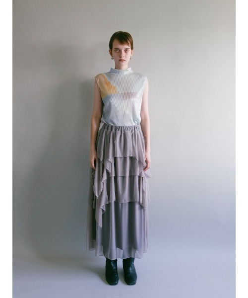 sahara(サハラ)の「Art Print Sleeveless Top(Tシャツ/カットソー・レディース・ブルー/ブラック/ライトブルー・FREE)」の22枚目の写真