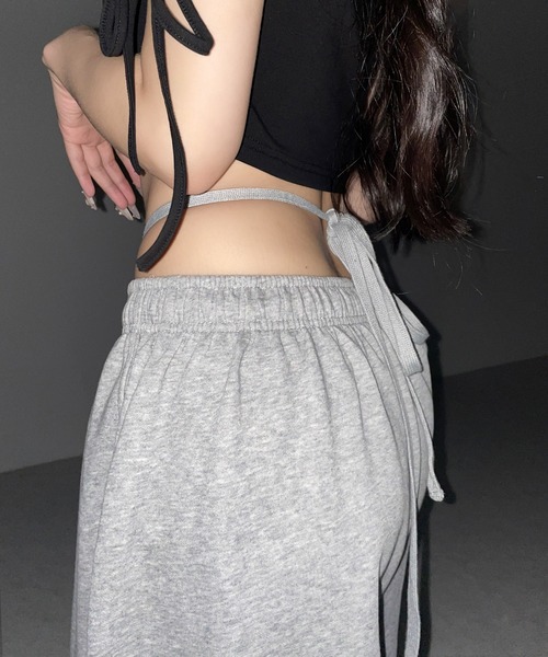 me+em select(ミームセレクト)の「【 3color 】ウエストストリングタックワイドスウェットパンツ / waist string tack wide sweat pants(スウェットパンツ・レディース・ブラック/グレー/ピンク・FREE)」の15枚目の写真