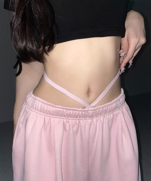 me+em select(ミームセレクト)の「【 3color 】ウエストストリングタックワイドスウェットパンツ / waist string tack wide sweat pants(スウェットパンツ・レディース・ブラック/グレー/ピンク・FREE)」の21枚目の写真