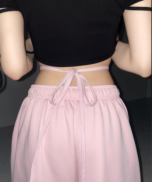 me+em select(ミームセレクト)の「【 3color 】ウエストストリングタックワイドスウェットパンツ / waist string tack wide sweat pants(スウェットパンツ・レディース・ブラック/グレー/ピンク・FREE)」の22枚目の写真