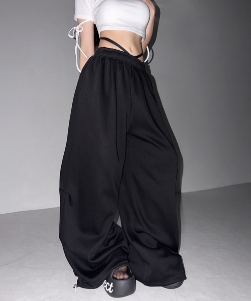 me+em select(ミームセレクト)の「【 3color 】ウエストストリングタックワイドスウェットパンツ / waist string tack wide sweat pants(スウェットパンツ・レディース・ブラック/グレー/ピンク・FREE)」の10枚目の写真