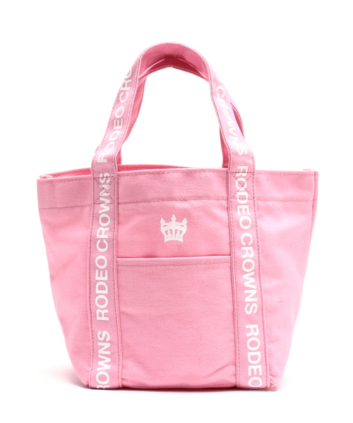 RODEO CROWNS WIDE BOWL（ロデオクラウンズワイドボウル）の「クラウンズ ロゴ テープ ミニトート（ショルダーバッグ・レディース・ピンク/レッド/オレンジ/カモフラージュ/ターコイズブルー/ブルー/オフホワイト/ブラック系その他/ライトブルー/ブラック・FREE）」の7枚目の写真