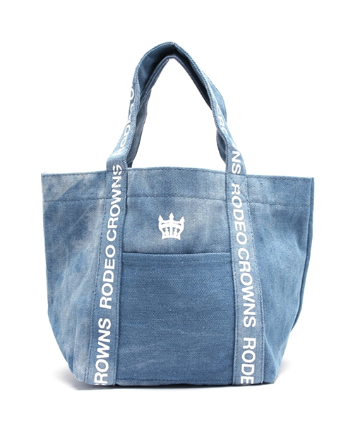 RODEO CROWNS WIDE BOWL（ロデオクラウンズワイドボウル）の「クラウンズ ロゴ テープ ミニトート（ショルダーバッグ・レディース・ピンク/レッド/オレンジ/カモフラージュ/ターコイズブルー/ブルー/オフホワイト/ブラック系その他/ライトブルー/ブラック・FREE）」の4枚目の写真