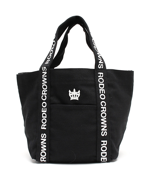RODEO CROWNS WIDE BOWL（ロデオクラウンズワイドボウル）の「クラウンズ ロゴ テープ ミニトート（ショルダーバッグ・レディース・ピンク/レッド/オレンジ/カモフラージュ/ターコイズブルー/ブルー/オフホワイト/ブラック系その他/ライトブルー/ブラック・FREE）」の3枚目の写真