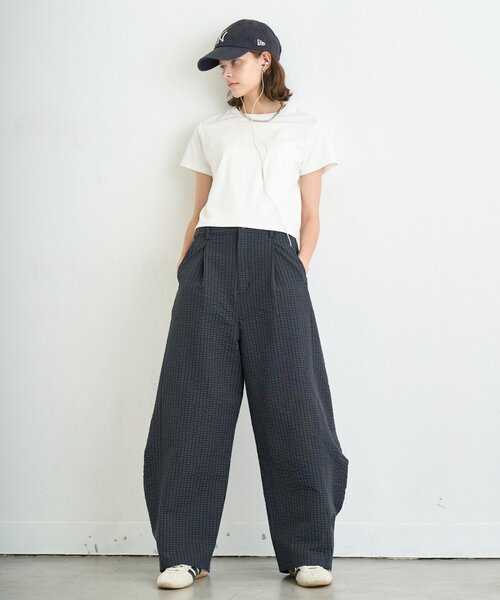 CIAOPANIC TYPY（チャオパニックティピー）の「【UNISEX】チェックカーブスラックス（その他パンツ・レディース・ブラック/ベージュ・MEDIUM/LARGE）」の13枚目の写真