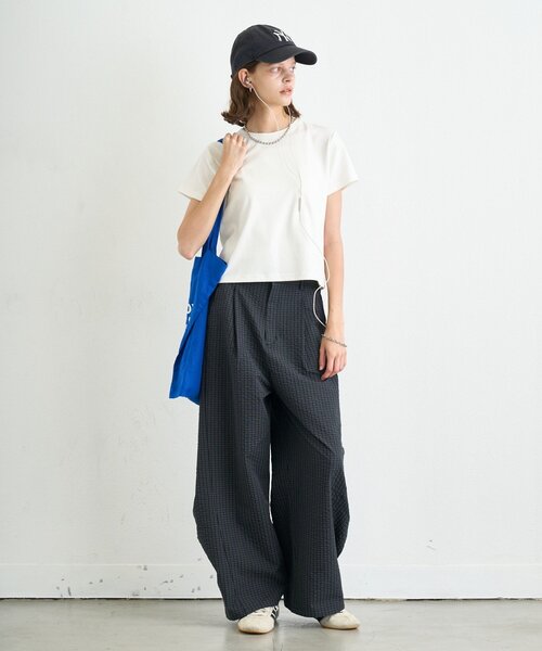 CIAOPANIC TYPY（チャオパニックティピー）の「【UNISEX】チェックカーブスラックス（その他パンツ・レディース・ブラック/ベージュ・MEDIUM/LARGE）」の12枚目の写真