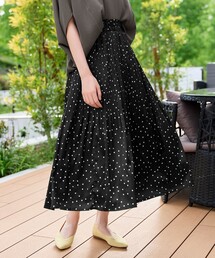 ドット柄消しプリーツスカート