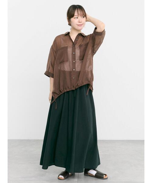 Samansa Mos2(サマンサ モスモス)の「【接触冷感】フレアスカート(スカート・レディース・ブルー/ブラック/ベージュ・F)」の13枚目の写真
