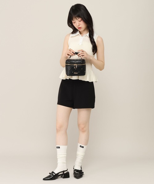 Heather（ヘザー）の「Wカラーペプラムノースリーブニット　1052099（ニット/セーター・レディース・ネイビー/ブラウン・FREE）」の4枚目の写真