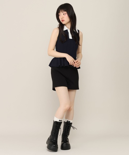 Heather（ヘザー）の「Wカラーペプラムノースリーブニット　1052099（ニット/セーター・レディース・ネイビー/ブラウン・FREE）」の15枚目の写真