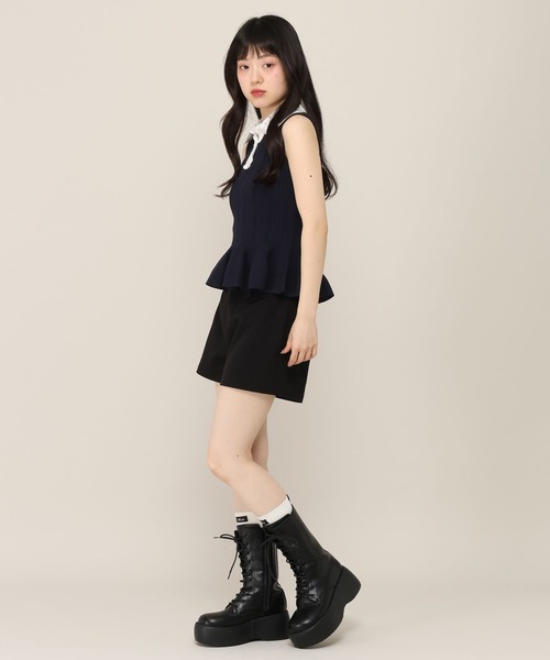 Heather（ヘザー）の「Wカラーペプラムノースリーブニット　1052099（ニット/セーター・レディース・ネイビー/ブラウン・FREE）」の16枚目の写真