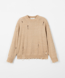 Damage knit top / BEIGE