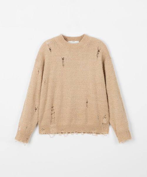 THEENDQUESTION(ジエンドクエスチョン)の「Damage knit top / BEIGE(ニット/セーター・レディース・その他・1/2)」の1枚目の写真