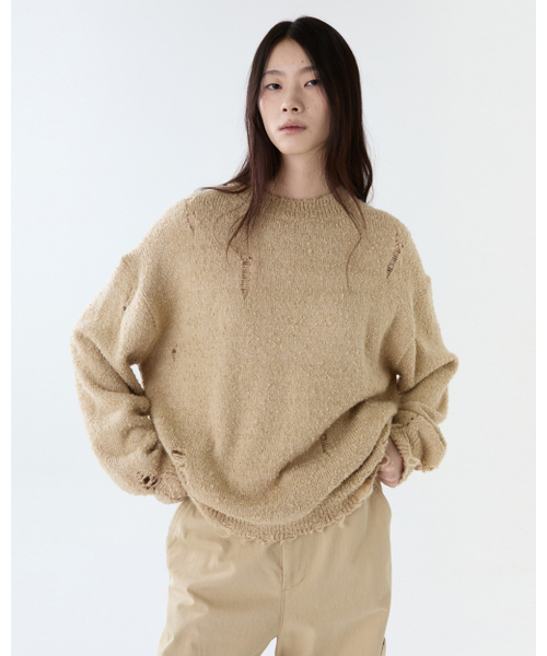 THEENDQUESTION(ジエンドクエスチョン)の「Damage knit top / BEIGE(ニット/セーター・レディース・その他・1/2)」の5枚目の写真