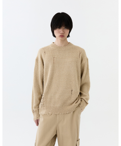 THEENDQUESTION(ジエンドクエスチョン)の「Damage knit top / BEIGE(ニット/セーター・レディース・その他・1/2)」の6枚目の写真