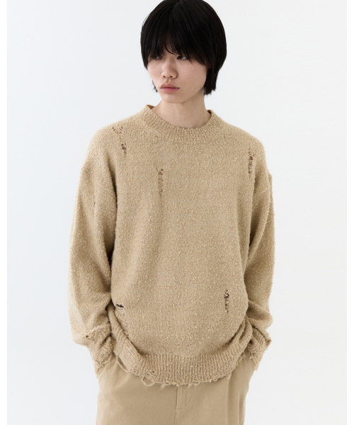 THEENDQUESTION(ジエンドクエスチョン)の「Damage knit top / BEIGE(ニット/セーター・レディース・その他・1/2)」の8枚目の写真
