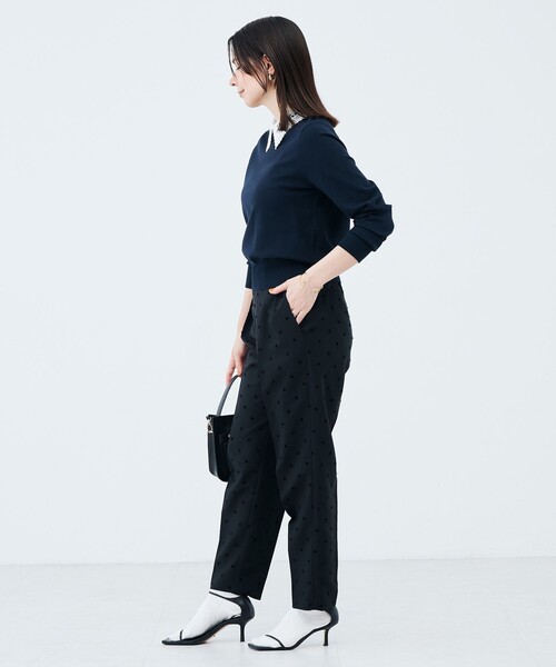 NOLLEY’S（ノーリーズ）の「《手洗い可能》襟レース取りはずしプルオーバー（ニット/セーター・レディース・ネイビー/グレー・38/36）」の6枚目の写真