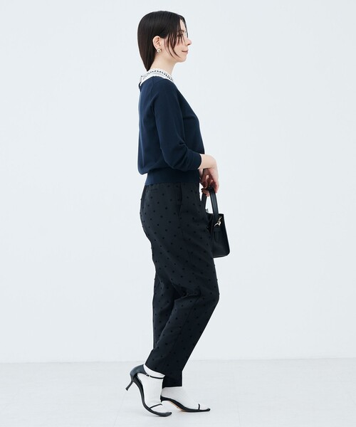 NOLLEY’S（ノーリーズ）の「《手洗い可能》襟レース取りはずしプルオーバー（ニット/セーター・レディース・ネイビー/グレー・38/36）」の9枚目の写真