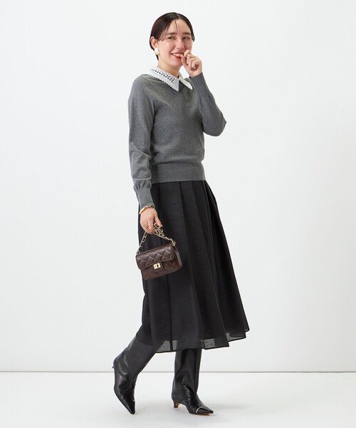 NOLLEY’S（ノーリーズ）の「《手洗い可能》襟レース取りはずしプルオーバー（ニット/セーター・レディース・ネイビー/グレー・38/36）」の19枚目の写真