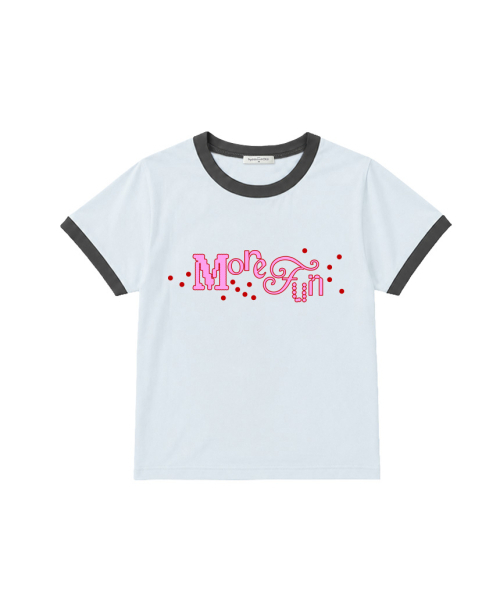 THEMORFHOUSE(ザモーフハウス)の「MORE FUN リンガー半袖Tシャツ ホワイトメランジェ(Tシャツ/カットソー・レディース・その他・MEDIUM)」の2枚目の写真
