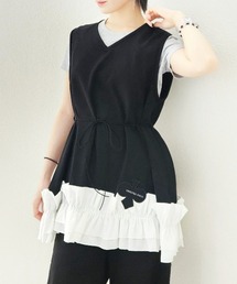 Gathered Hem Sleeveless Tops