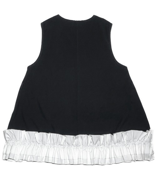 CRYSTAL BALL(クリスタルボール)の「Gathered Hem Sleeveless Tops(Tシャツ/カットソー・レディース・ベージュ/ブラック・FREE)」の15枚目の写真
