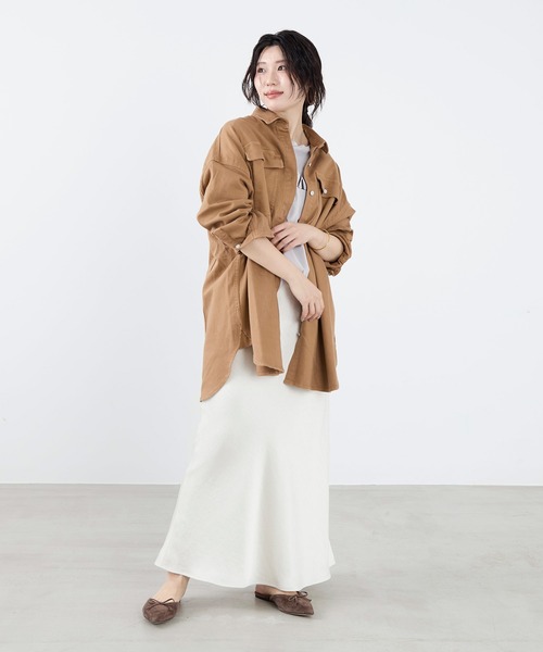 Healthy denim(ヘルシーデニム)の「【Healthy DENIM】ビックシャツ-Almond SH(シャツ/ブラウス・レディース・ブラウン/キャメル・1)」の5枚目の写真