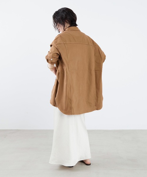 Healthy denim(ヘルシーデニム)の「【Healthy DENIM】ビックシャツ-Almond SH(シャツ/ブラウス・レディース・ブラウン/キャメル・1)」の8枚目の写真