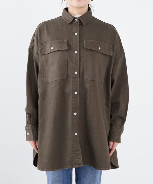 Healthy denim(ヘルシーデニム)の「【Healthy DENIM】ビックシャツ-Almond SH(シャツ/ブラウス・レディース・ブラウン/キャメル・1)」の17枚目の写真