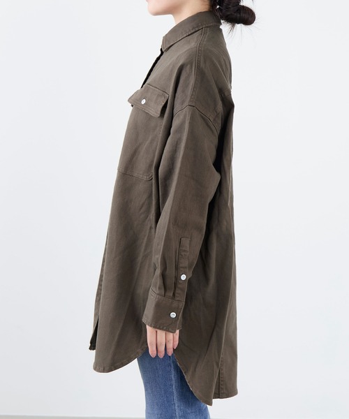 Healthy denim(ヘルシーデニム)の「【Healthy DENIM】ビックシャツ-Almond SH(シャツ/ブラウス・レディース・ブラウン/キャメル・1)」の18枚目の写真