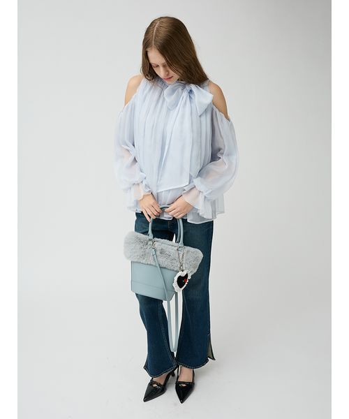 LILY BROWN(リリーブラウン)の「ドレープボウタイシフォンブラウス(シャツ/ブラウス・レディース・ライトブルー/ダークブラウン/アイボリー/マルチ・F)」の20枚目の写真