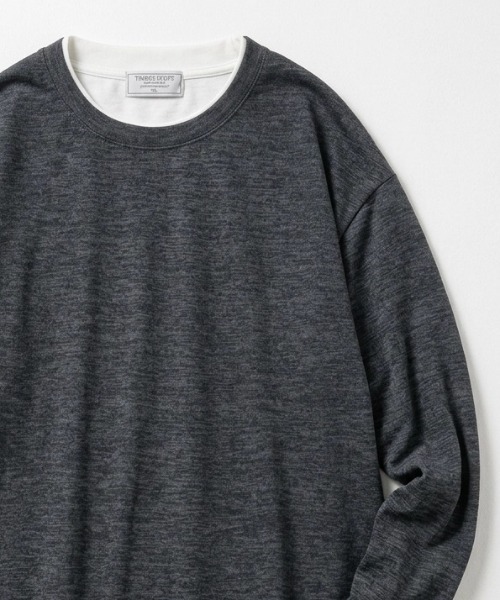 MARUKAWA(マルカワ)の「2026AW Knit Sew Fake Layered Plain Long Sleeve T-Shirt/ニットソー フェイクレイヤード 無地 ロンT 長袖Tシャツ(Tシャツ/カットソー・メンズ・ベージュ/ブラック/チャコール/ネイビー・M/L/LL)」の7枚目の写真