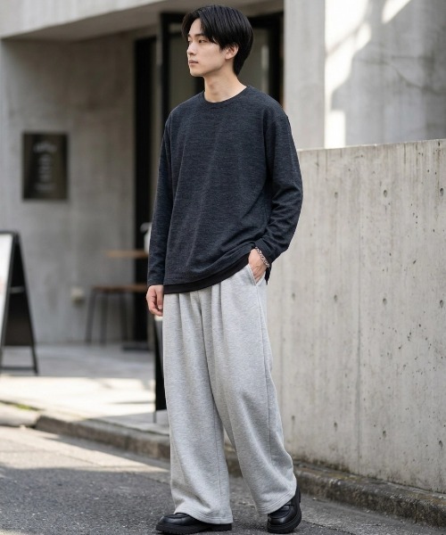 MARUKAWA(マルカワ)の「2026AW Knit Sew Fake Layered Plain Long Sleeve T-Shirt/ニットソー フェイクレイヤード 無地 ロンT 長袖Tシャツ(Tシャツ/カットソー・メンズ・ベージュ/ブラック/チャコール/ネイビー・M/L/LL)」の16枚目の写真
