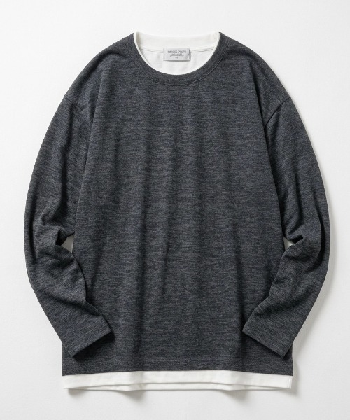 MARUKAWA(マルカワ)の「2026AW Knit Sew Fake Layered Plain Long Sleeve T-Shirt/ニットソー フェイクレイヤード 無地 ロンT 長袖Tシャツ(Tシャツ/カットソー・メンズ・ベージュ/ブラック/チャコール/ネイビー・M/L/LL)」の11枚目の写真