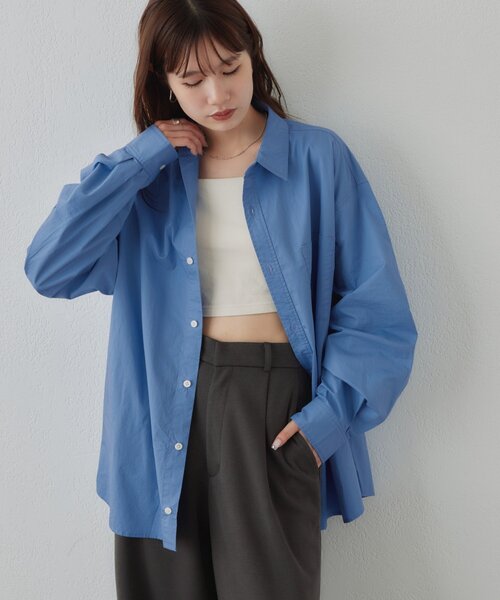 DISCOAT(ディスコート)の「【Enlude】ポプリンオーバーシャツ《ユニセックス》(シャツ/ブラウス・レディース・イエロー/ピンク/ブルー・MEDIUM/LARGE)」の12枚目の写真