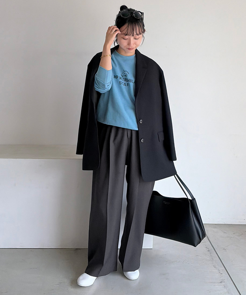 SLOBE IENA（スローブイエナ）の「PEツイルイージースラックス（スラックス・レディース・チャコールグレー/チョコ・40/38/36/34）」の6枚目の写真