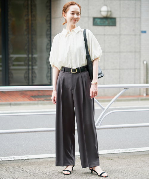 SLOBE IENA（スローブイエナ）の「PEツイルイージースラックス（スラックス・レディース・チャコールグレー/チョコ・40/38/36/34）」の9枚目の写真