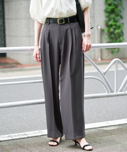 SLOBE IENA（スローブイエナ）の「PEツイルイージースラックス（スラックス・レディース・チャコールグレー/チョコ・40/38/36/34）」の14枚目の写真