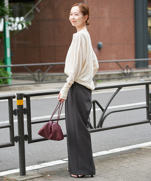 SLOBE IENA（スローブイエナ）の「PEツイルイージースラックス（スラックス・レディース・チャコールグレー/チョコ・40/38/36/34）」の22枚目の写真