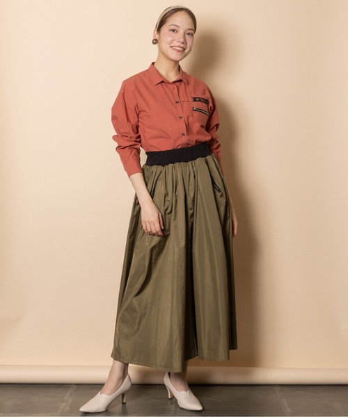 RESPEC(リスペック)の「タイプライター ロゴ刺繍デザインシャツ(シャツ/ブラウス・レディース・ネイビー/バーガンディー/オフホワイト・MEDIUM)」の21枚目の写真