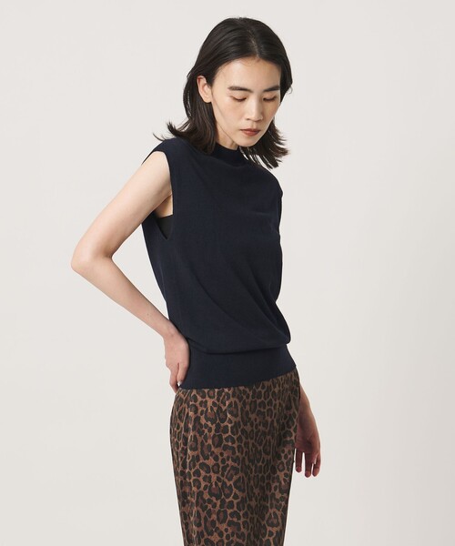 MARW UNITED ARROWS(マルゥ ユナイテッドアローズ)の「<MARW UNITED ARROWS>ハイネック フレンチスリーブ ニット(ニット/セーター・レディース・ネイビー/ダークオレンジ・FREE)」の5枚目の写真