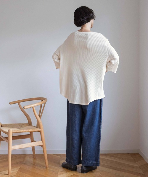 studio CLIP（スタディオクリップ）の「《natural by clip》ソフトワッフル切り替えチュニック（Tシャツ/カットソー・レディース・ナチュラル・FREE）」の5枚目の写真