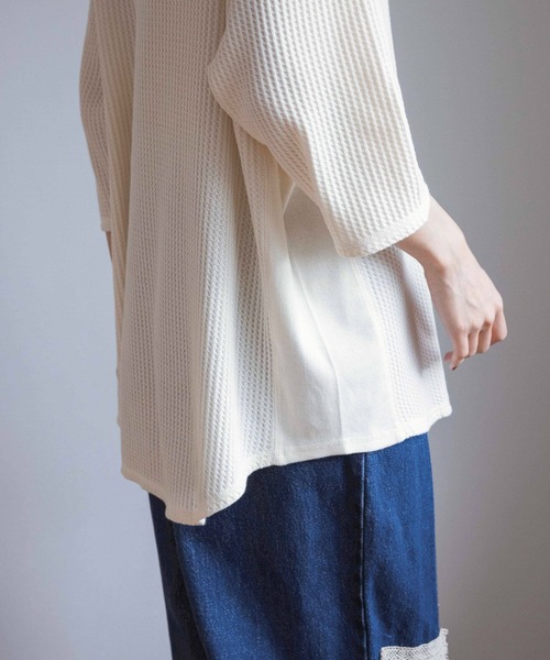 studio CLIP（スタディオクリップ）の「《natural by clip》ソフトワッフル切り替えチュニック（Tシャツ/カットソー・レディース・ナチュラル・FREE）」の12枚目の写真