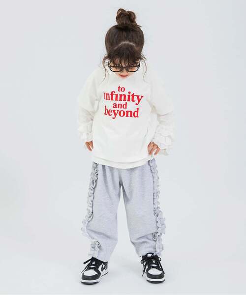 BREEZE（ブリーズ）の「girlsバレルレッグスウェットパンツ（スウェットパンツ・キッズ・ブラウン/グレー・100/110/120/80/90/140/130）」の3枚目の写真