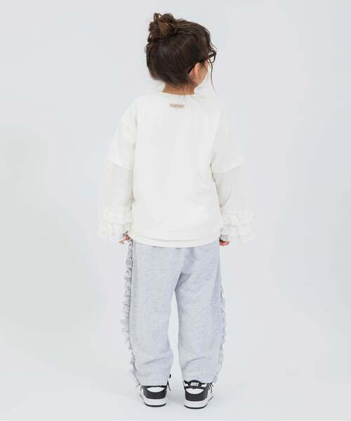 BREEZE（ブリーズ）の「girlsバレルレッグスウェットパンツ（スウェットパンツ・キッズ・ブラウン/グレー・100/110/120/80/90/140/130）」の4枚目の写真