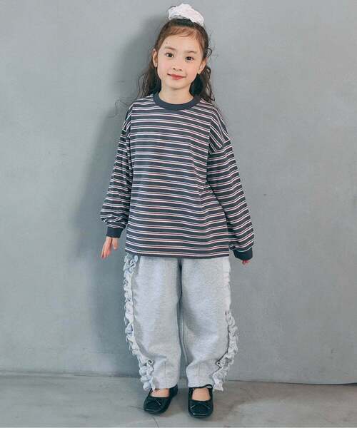 BREEZE（ブリーズ）の「girlsバレルレッグスウェットパンツ（スウェットパンツ・キッズ・ブラウン/グレー・100/110/120/80/90/140/130）」の6枚目の写真