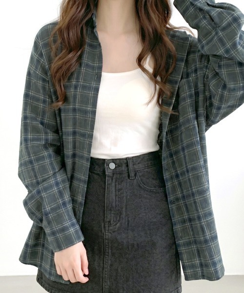 Riff(リフ)の「チェック柄シアーシャツ(シャツ/ブラウス・レディース・グリーン/ホワイト・FREE)」の15枚目の写真