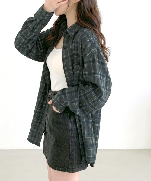 Riff(リフ)の「チェック柄シアーシャツ(シャツ/ブラウス・レディース・グリーン/ホワイト・FREE)」の16枚目の写真