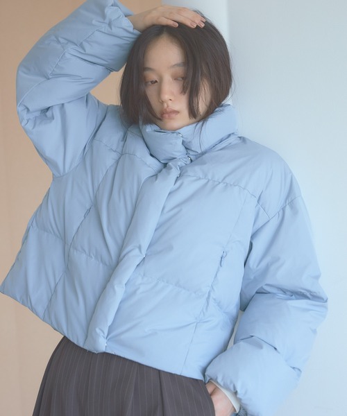 SENSE OF PLACE by URBAN RESEARCH(センスオブプレイスバイアーバンリサーチ)の「調温/撥水2WAYフードダウン(ダウンジャケット/コート・レディース・オフホワイト/チャコールグレー/ライトブルー・ONE)」の5枚目の写真